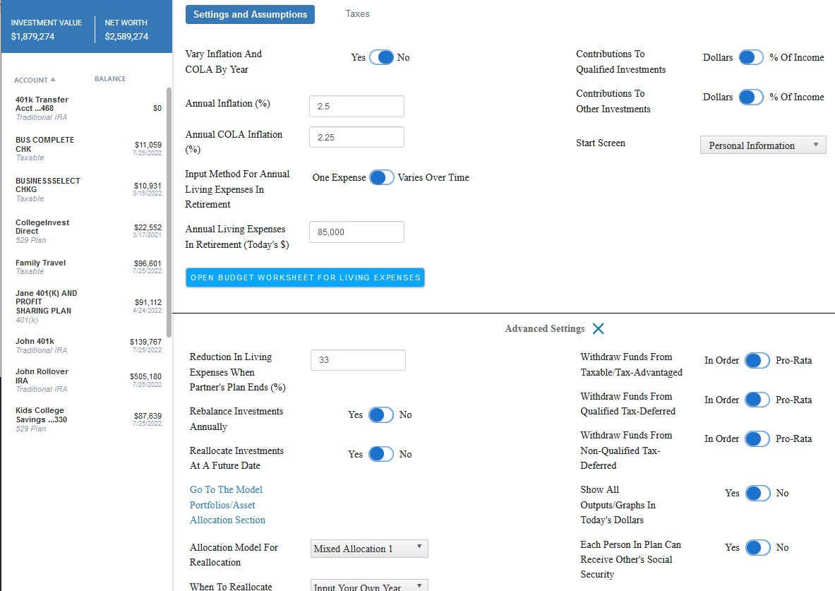 WealthTrace’s settings provide flexibility and accuracy.