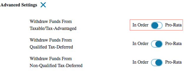 Withdraw Funds In Order Setting